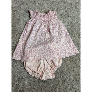 Feather Baby‎ Pink Dress And Bloomers 6-9m